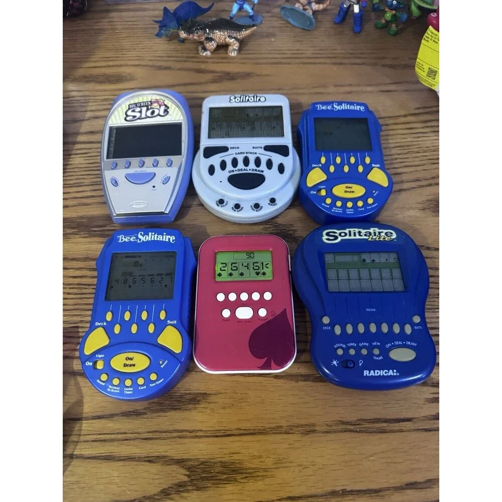 Lot of 6 Vintage Handheld Electronic Games  Slots Blackjack Solitaire Tested